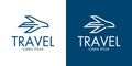 Travel Logo. Airplane design, airplane tickets, travel agencies. VECTOR