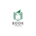 Travel logo illustration book with color design vector template