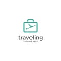 Travel Logo. Travel agency with bag adventure creative sign