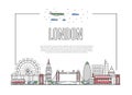 Travel London poster in linear style