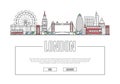 Travel London poster in linear style
