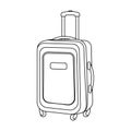 Travel luggage icon in outline style isolated on white background. Rest and travel symbol stock vector illustration. Royalty Free Stock Photo