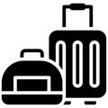 Travel luggage icon, Summer vacation related vector Royalty Free Stock Photo