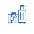 Travel luggage line icon concept. Travel luggage flat  vector symbol, sign, outline illustration. Royalty Free Stock Photo