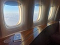 Travel luxury first-class sky lodge sun airplane windows