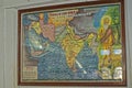 Travel Map of Gurunanak at Langar Hall. Gurdwara Nanak Jhira Sahib dedicated to the first Sikh guru Guru Nanak Bidar