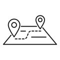 Travel map relocation icon, outline style