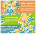 Travel Memories and Tourism Explore Web Banners Royalty Free Stock Photo