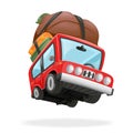 Travel Minivan Car Icon Vacation Realistic 3d Design Vector Illustration
