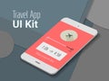 Travel mobile app UI smartphone mockup