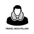 Travel neck pillow icon isolated on background