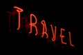 Travel neon sign