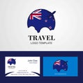 Travel New Zealand Flag Logo and Visiting Card Design Royalty Free Stock Photo