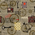 Travel newspaper background.