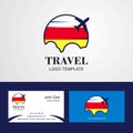 Travel North Ossetia Flag Logo and Visiting Card Design