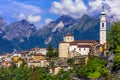 Travel in northern Italy - beautiful Belluno town and Alps mountains Royalty Free Stock Photo