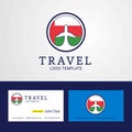 Travel Oman Creative Circle flag Logo and Business card design