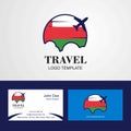 Travel Oman Flag Logo and Visiting Card Design