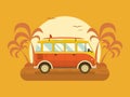 Travel Omnibus on Summer Beach Royalty Free Stock Photo