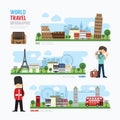 Travel and outdoor Europe Landmark Template Design Infographic.