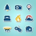 Travel and outdoor paper icons