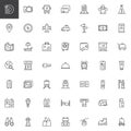 Travel outline icons set