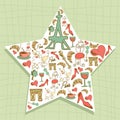 Travel Paris icon set star