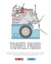 Travel Paris Poster With Camera