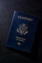 Travel Passport Booklet Cover United States American Black Contrast Desk Flash