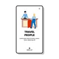 Travel People Checkout At Hotel Reception Vector