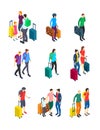 Travel People 3d Icon Set Isometric View. Vector Royalty Free Stock Photo