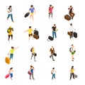 Travel People Isometric Icons