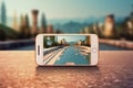 travel phone position mobile point gps map direction location navigation. Generative AI.