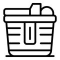 Travel picnic basket icon, outline style Royalty Free Stock Photo