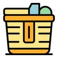 Travel picnic basket icon vector flat Royalty Free Stock Photo