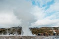 Amazing Nordic landscape, Iceland. Hot water lake