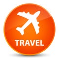 Travel (plane icon) elegant orange round button Royalty Free Stock Photo