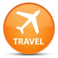 Travel (plane icon) special orange round button Royalty Free Stock Photo