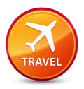 Travel (plane icon) special glassy orange round button Royalty Free Stock Photo