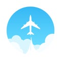 Travel by Plane, Vector Emblem