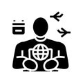 travel planner glyph icon vector illustration