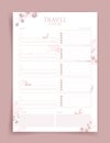 Travel planner. Travel planner template. Habit tracker. Blank template. Vector illustration.