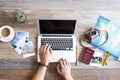 Travel planning on computer Royalty Free Stock Photo