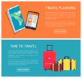 Travel Planning Web Pages Set Vector Illustration