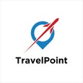 Travel point logo design vector graphic icon. symbol Royalty Free Stock Photo