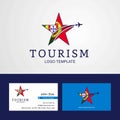 Travel Portugal flag Creative Star Logo and Business card design