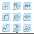 Travel post it icons..series no.17 Royalty Free Stock Photo
