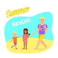 Travel Postcard with Summer Vacation Lettering Royalty Free Stock Photo