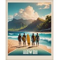 Visit Hawaii Surfer Travel Poster Royalty Free Stock Photo