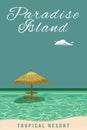Travel poster Paradise island tropical resort vintage Royalty Free Stock Photo